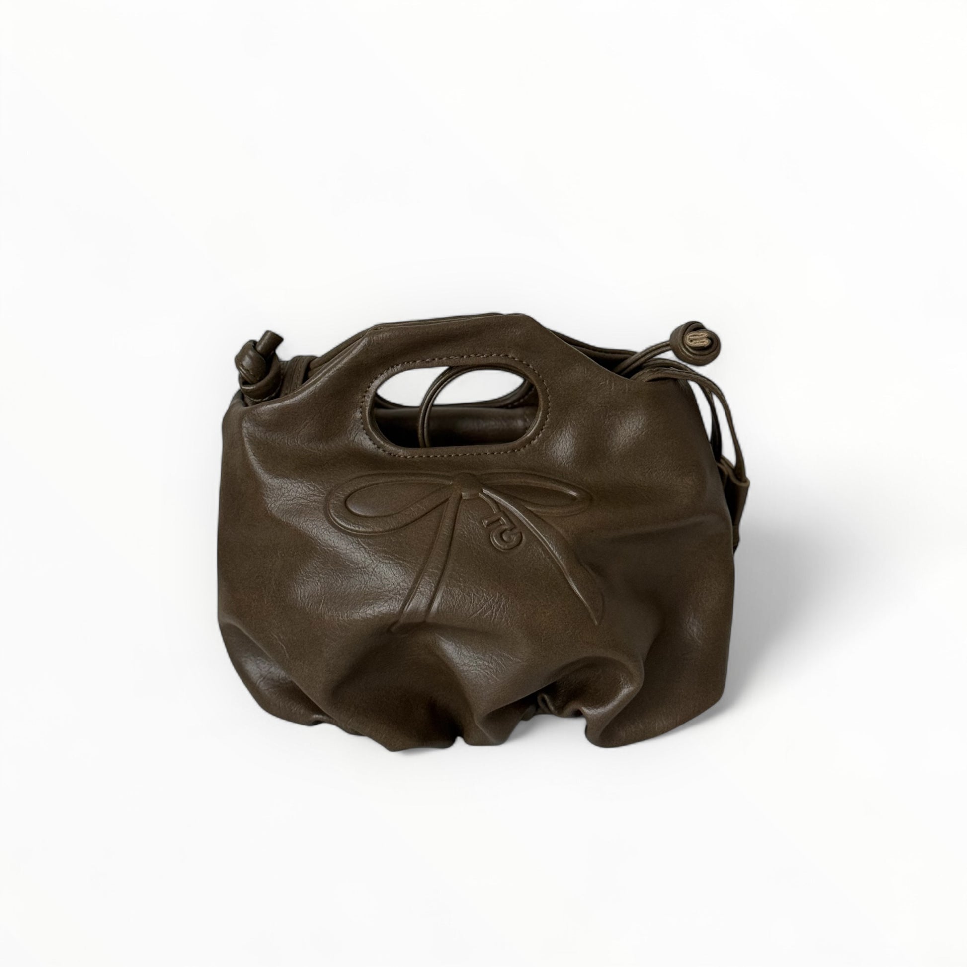 CHAUTFIFTH Mini Flower Drawstring Bag - Dark Beige