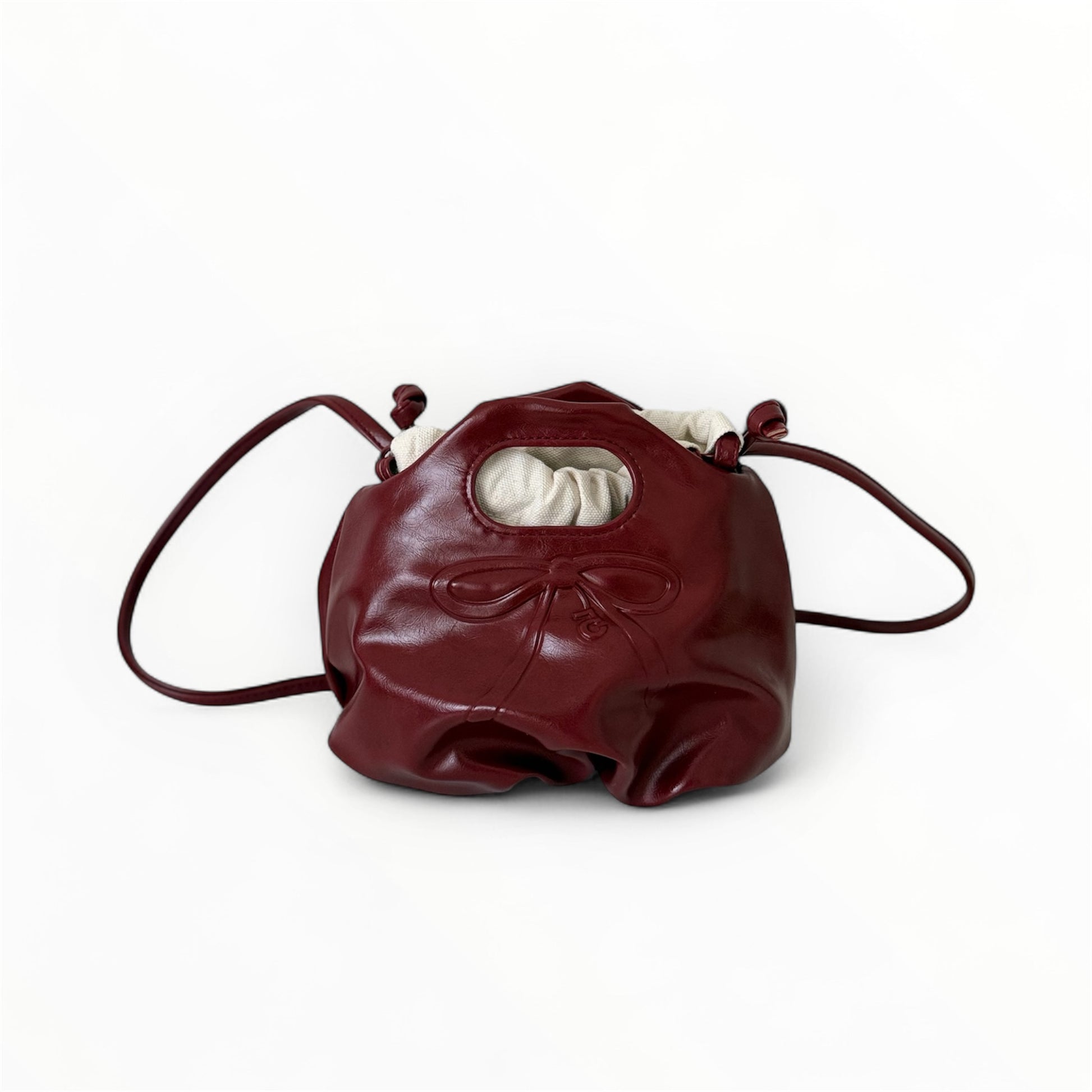 CHAUTFIFTH Mini Flower Drawstring Bag - DARK RED