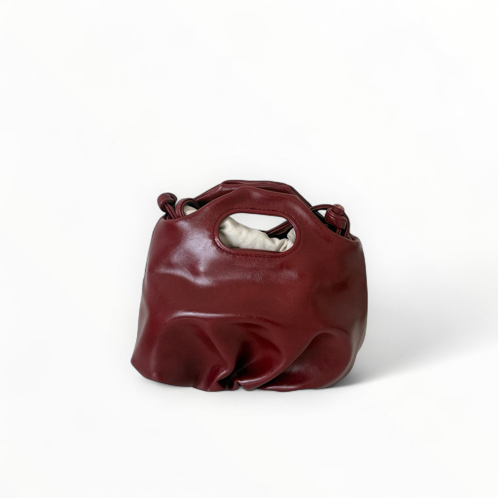 CHAUTFIFTH Mini Flower Drawstring Bag - DARK RED